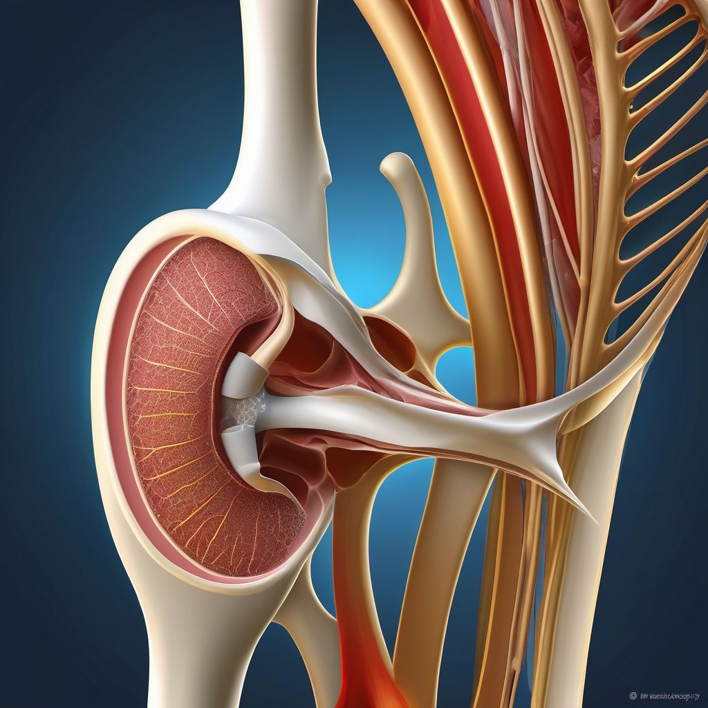 Displaced fracture (avulsion) of lateral epicondyle of right humerus digital illustration