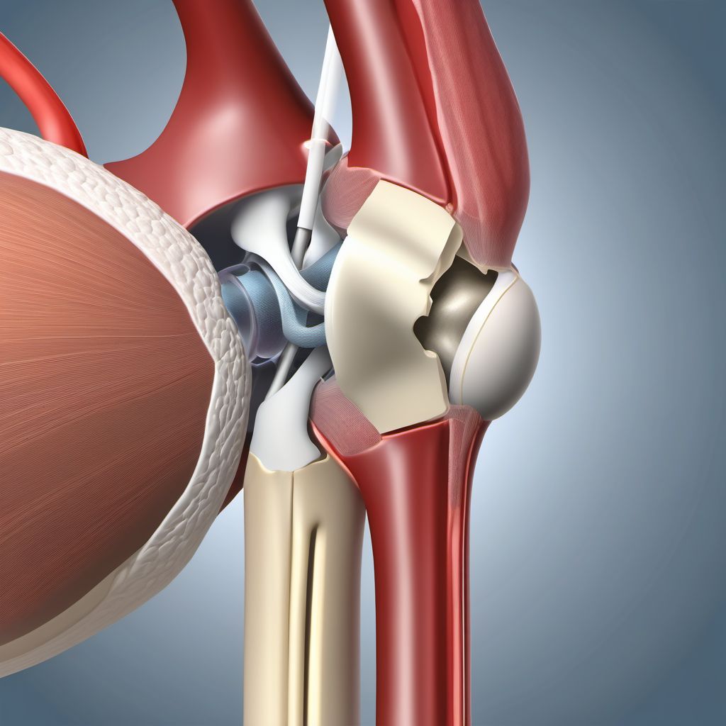 Nondisplaced fracture (avulsion) of lateral epicondyle of left humerus digital illustration