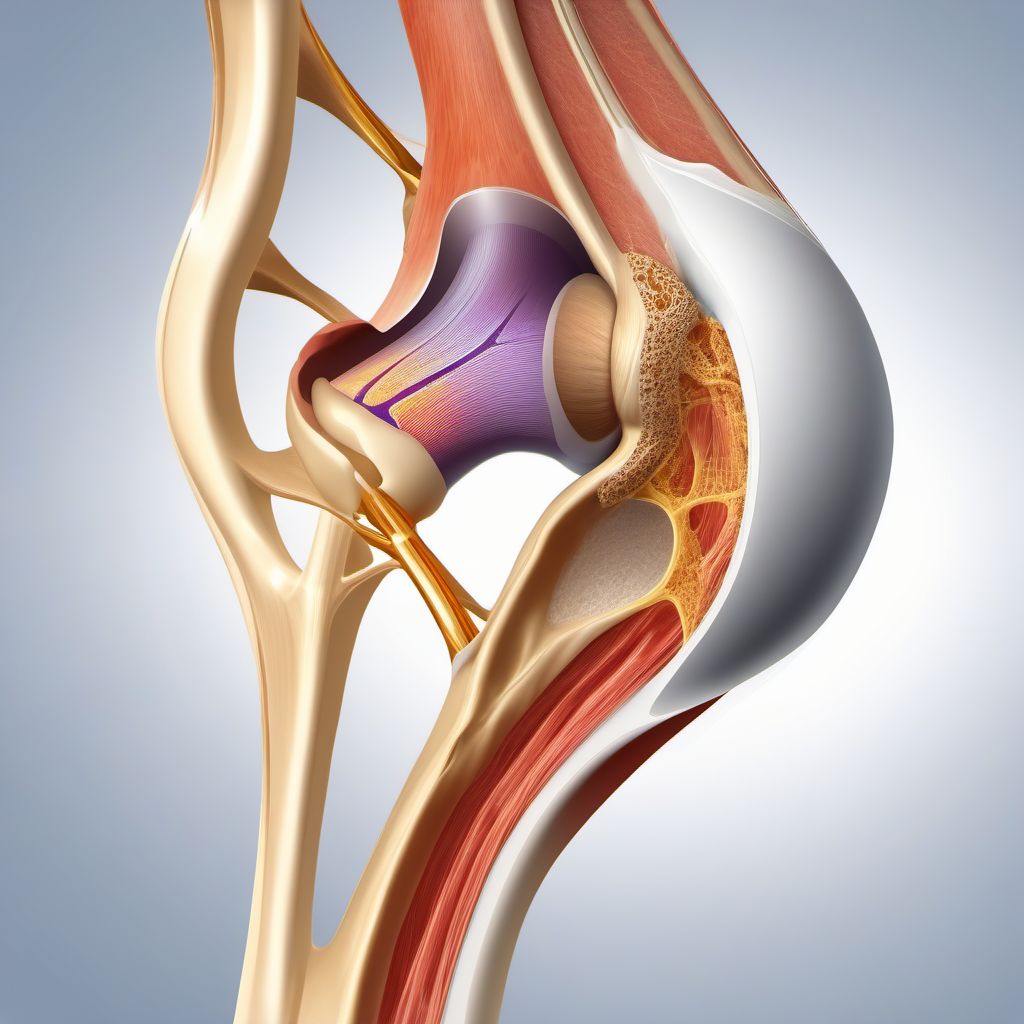 Fracture (avulsion) of medial epicondyle of humerus digital illustration