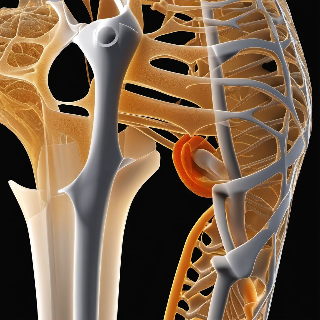 Incarcerated fracture (avulsion) of medial epicondyle of left humerus digital illustration