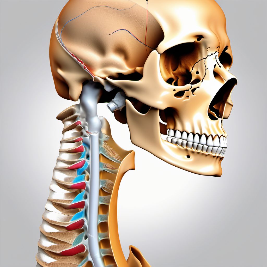 Displaced fracture of lateral condyle of left humerus digital illustration