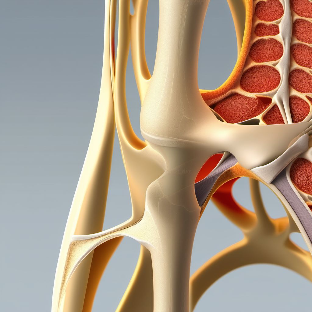 Displaced fracture of medial condyle of right humerus digital illustration