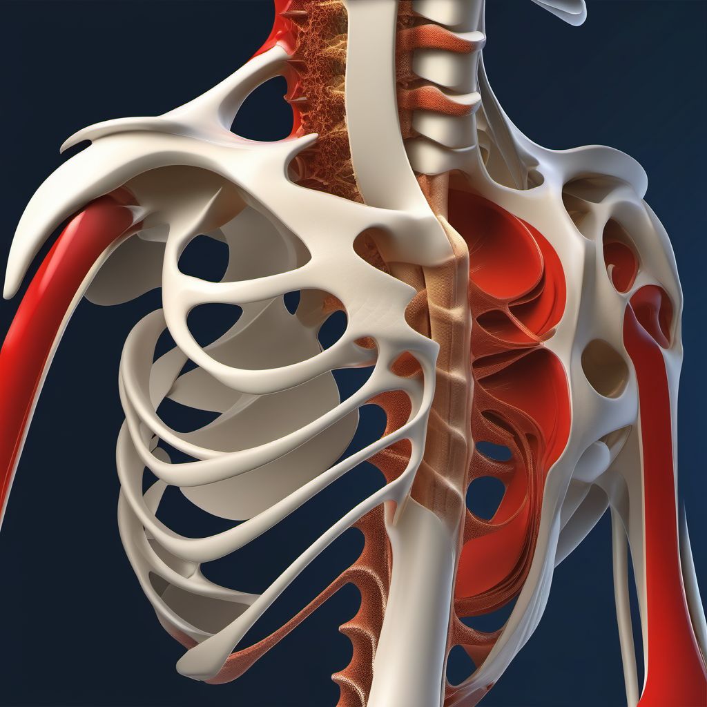 Nondisplaced fracture of medial condyle of left humerus digital illustration