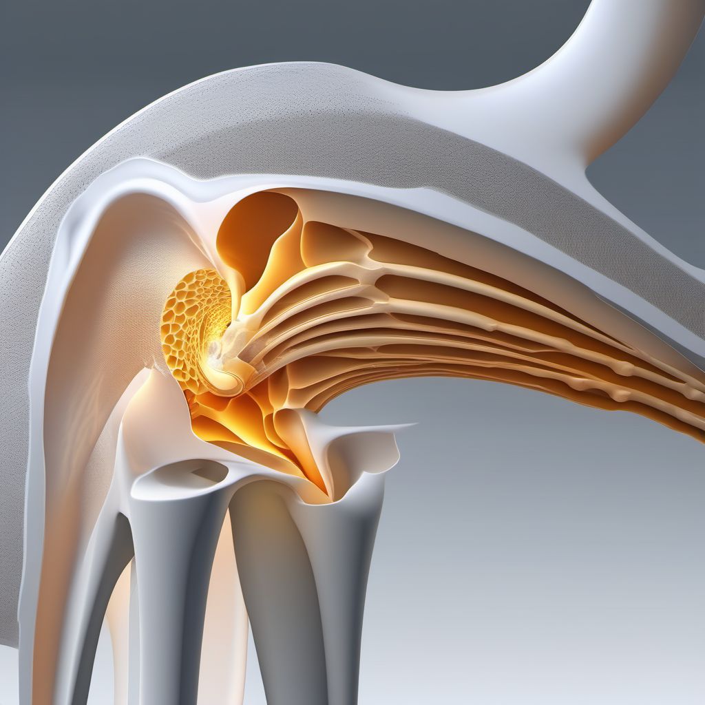 Other displaced fracture of lower end of left humerus digital illustration