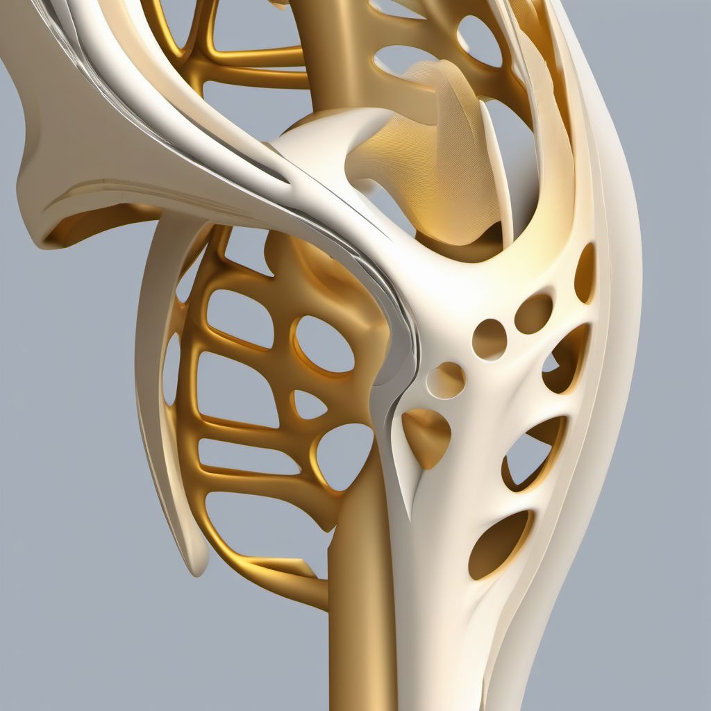 Other nondisplaced fracture of lower end of left humerus digital illustration