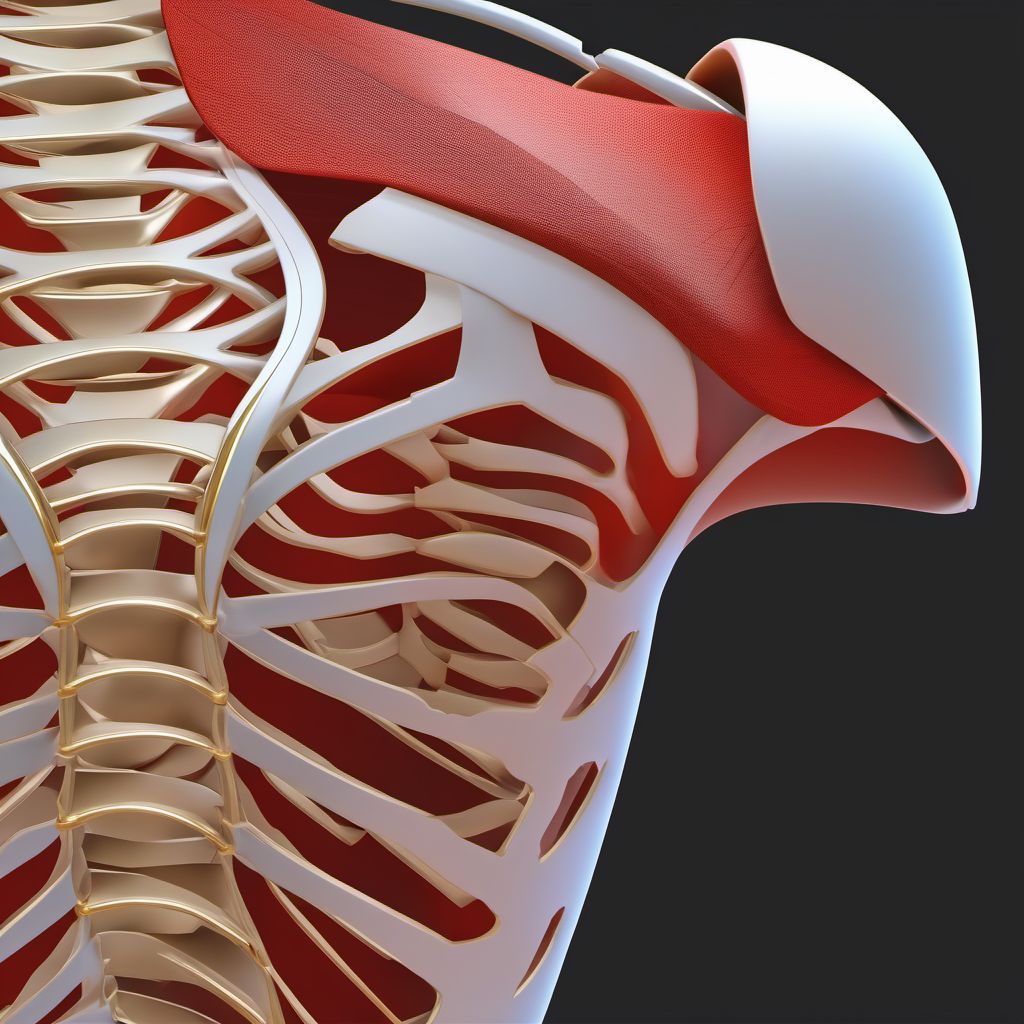 Fracture of right shoulder girdle, part unspecified digital illustration