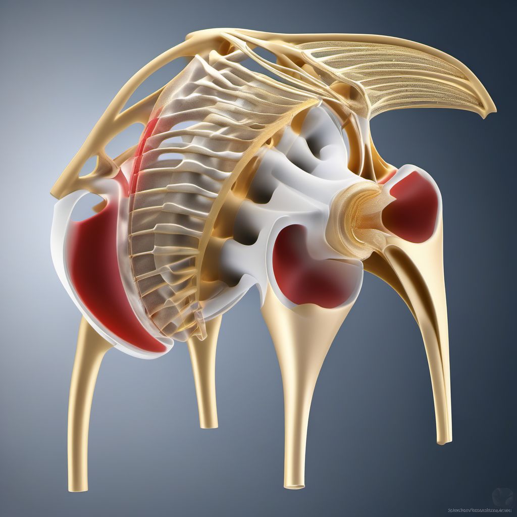 Unspecified subluxation of right shoulder joint digital illustration