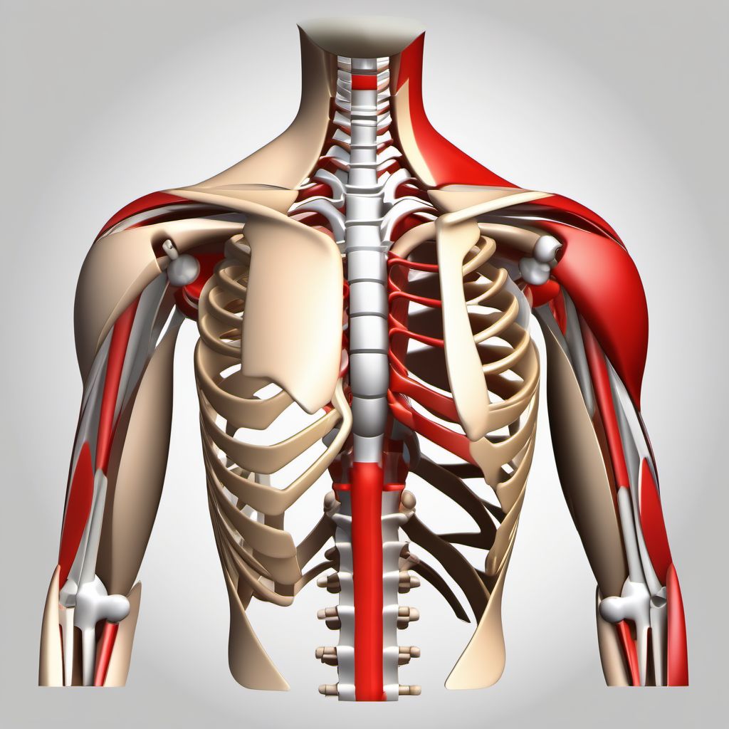 Unspecified dislocation of right shoulder joint digital illustration