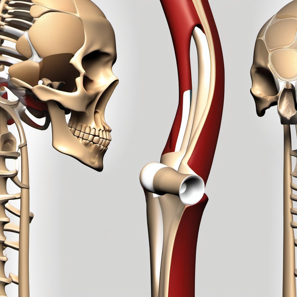 Anterior subluxation of left humerus digital illustration