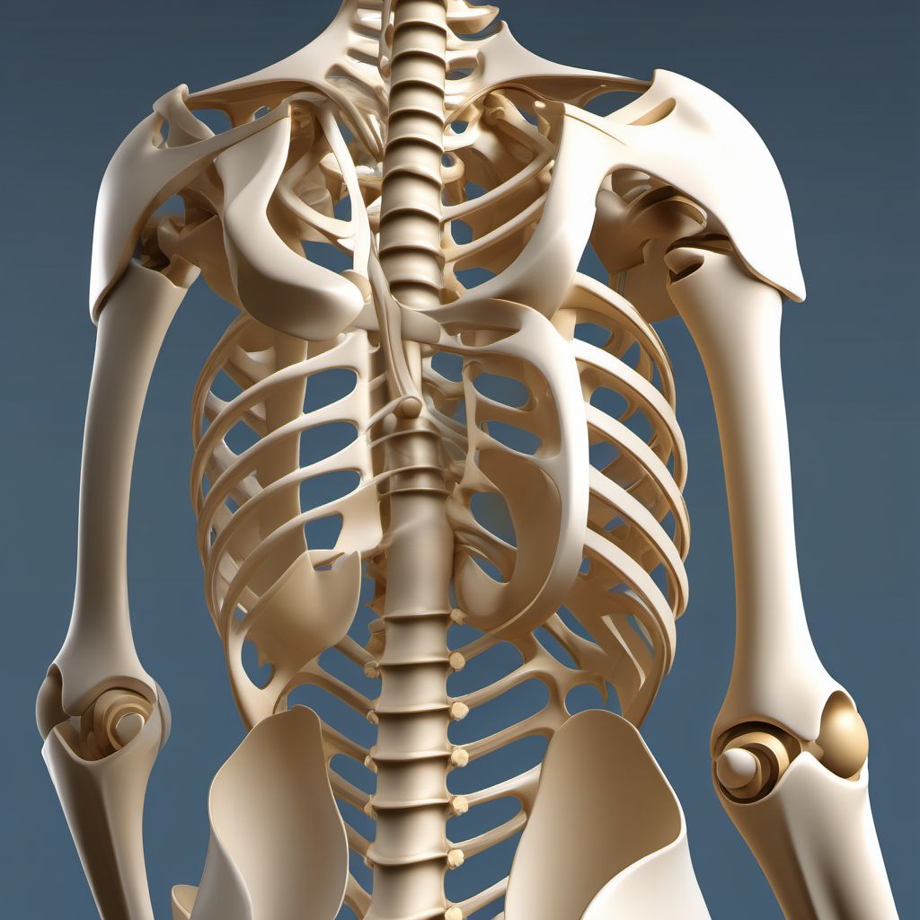 Anterior dislocation of unspecified humerus digital illustration