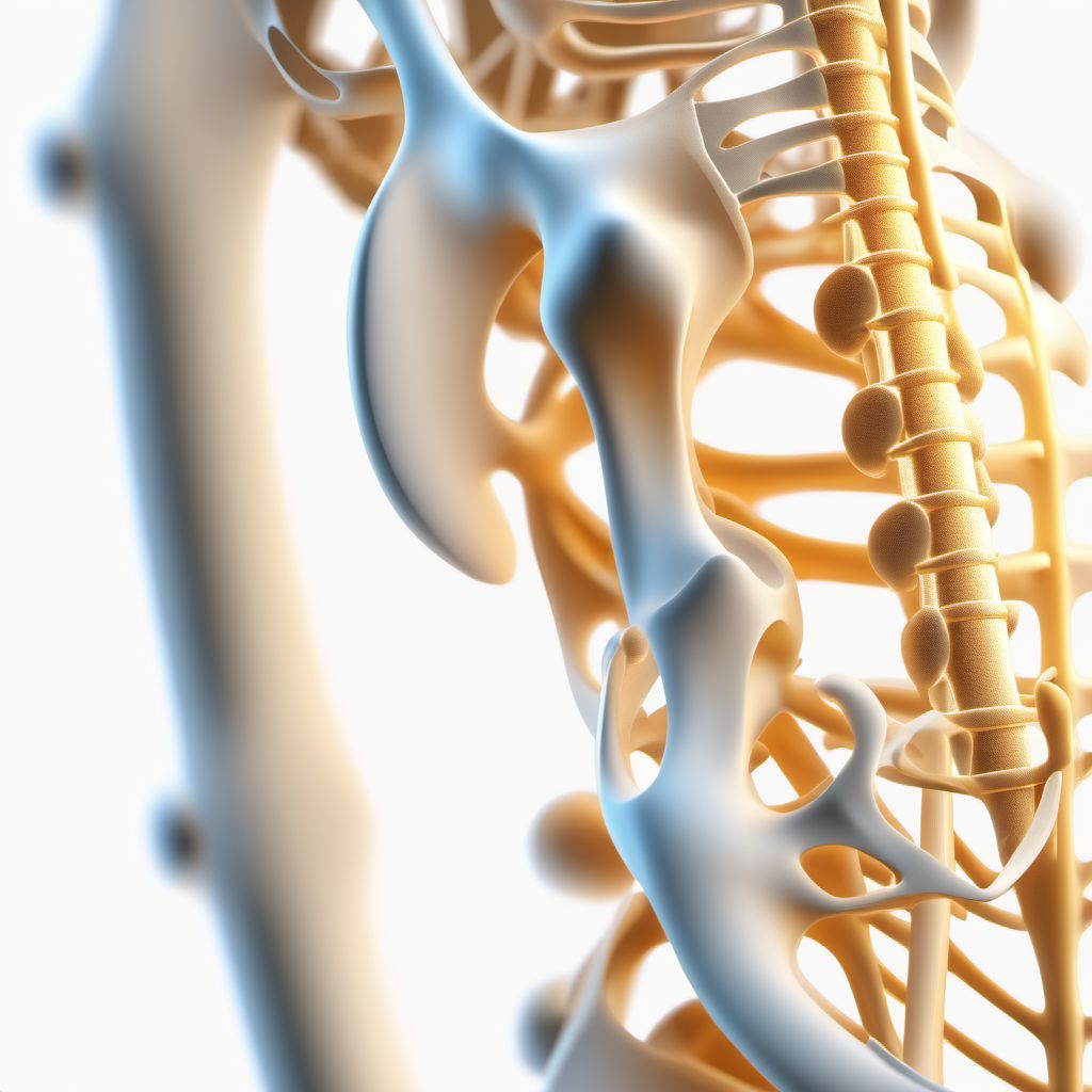 Posterior subluxation of right humerus digital illustration