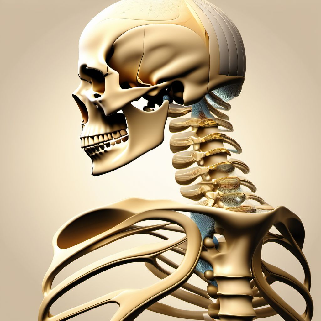 Posterior subluxation of left humerus digital illustration