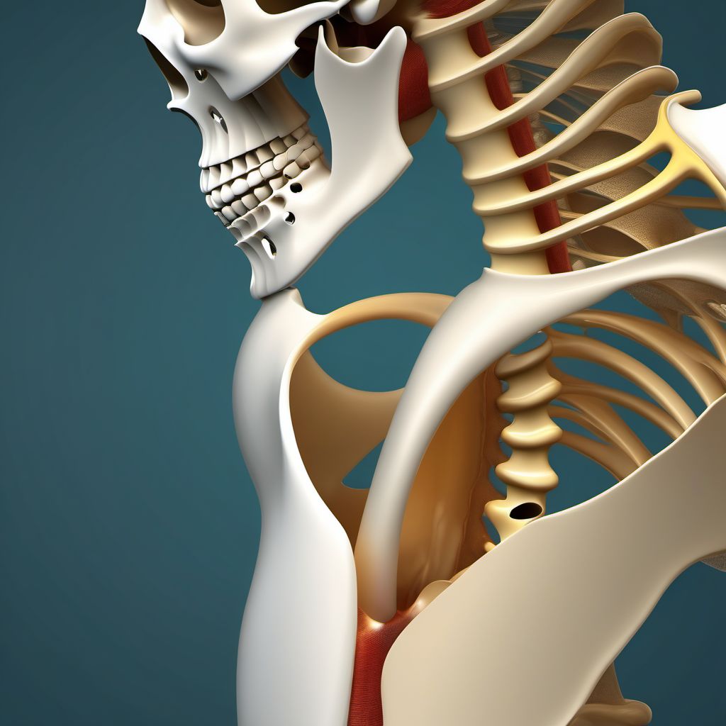 Posterior dislocation of right humerus digital illustration