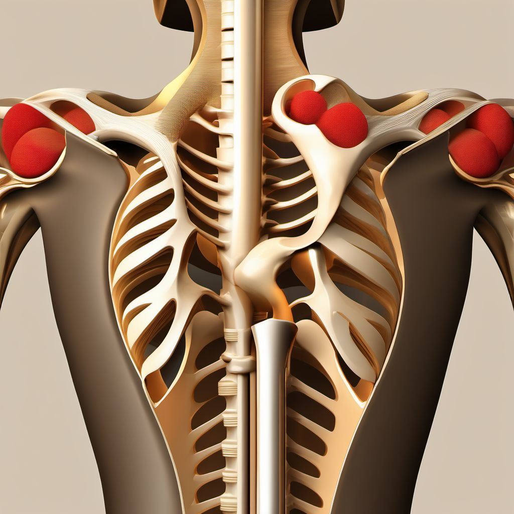 Posterior dislocation of left humerus digital illustration