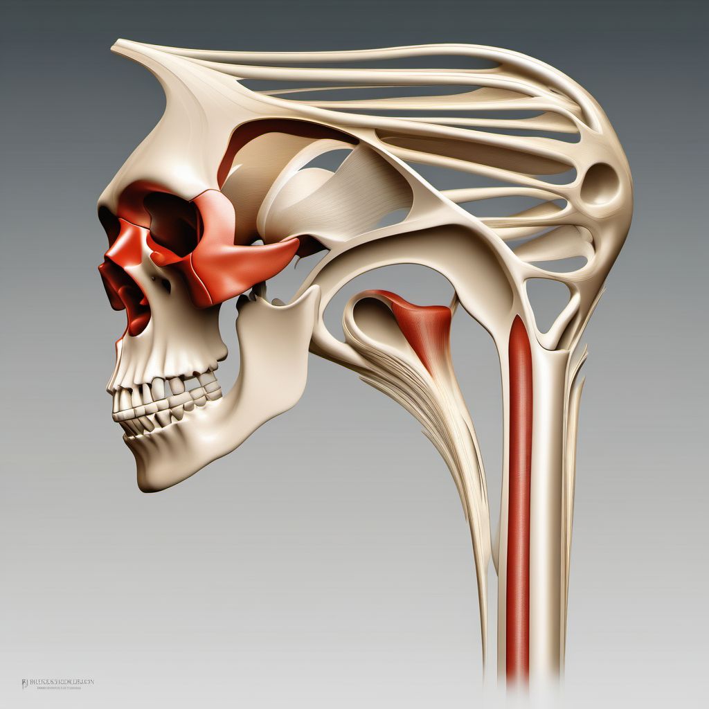 Inferior subluxation and dislocation of humerus digital illustration