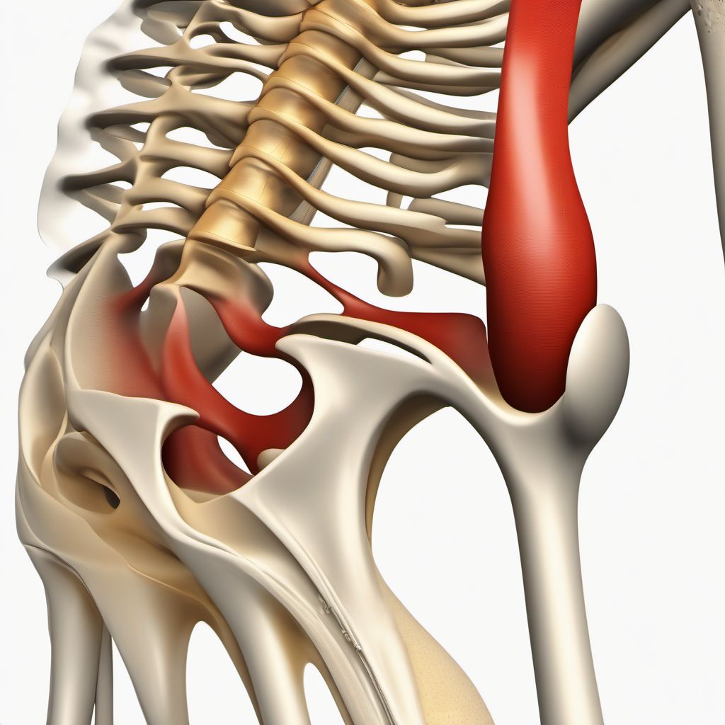 Inferior dislocation of right humerus digital illustration