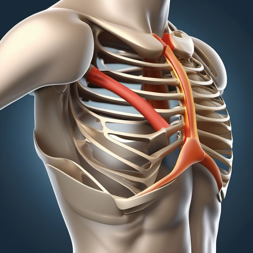 Unspecified dislocation of right acromioclavicular joint digital illustration