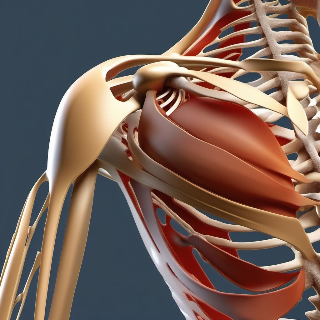 Unspecified dislocation of left acromioclavicular joint digital illustration