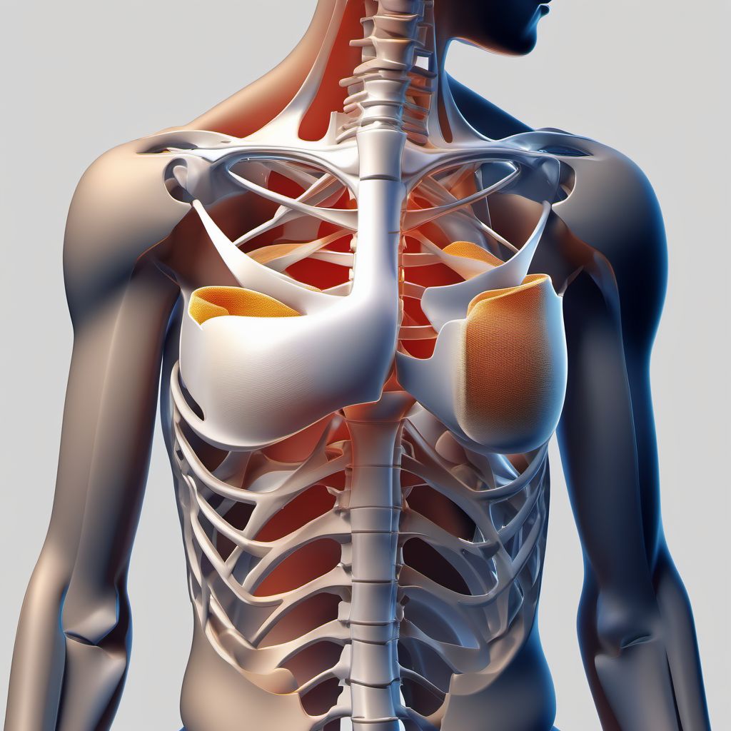 Dislocation of acromioclavicular joint, greater than 200% displacement digital illustration