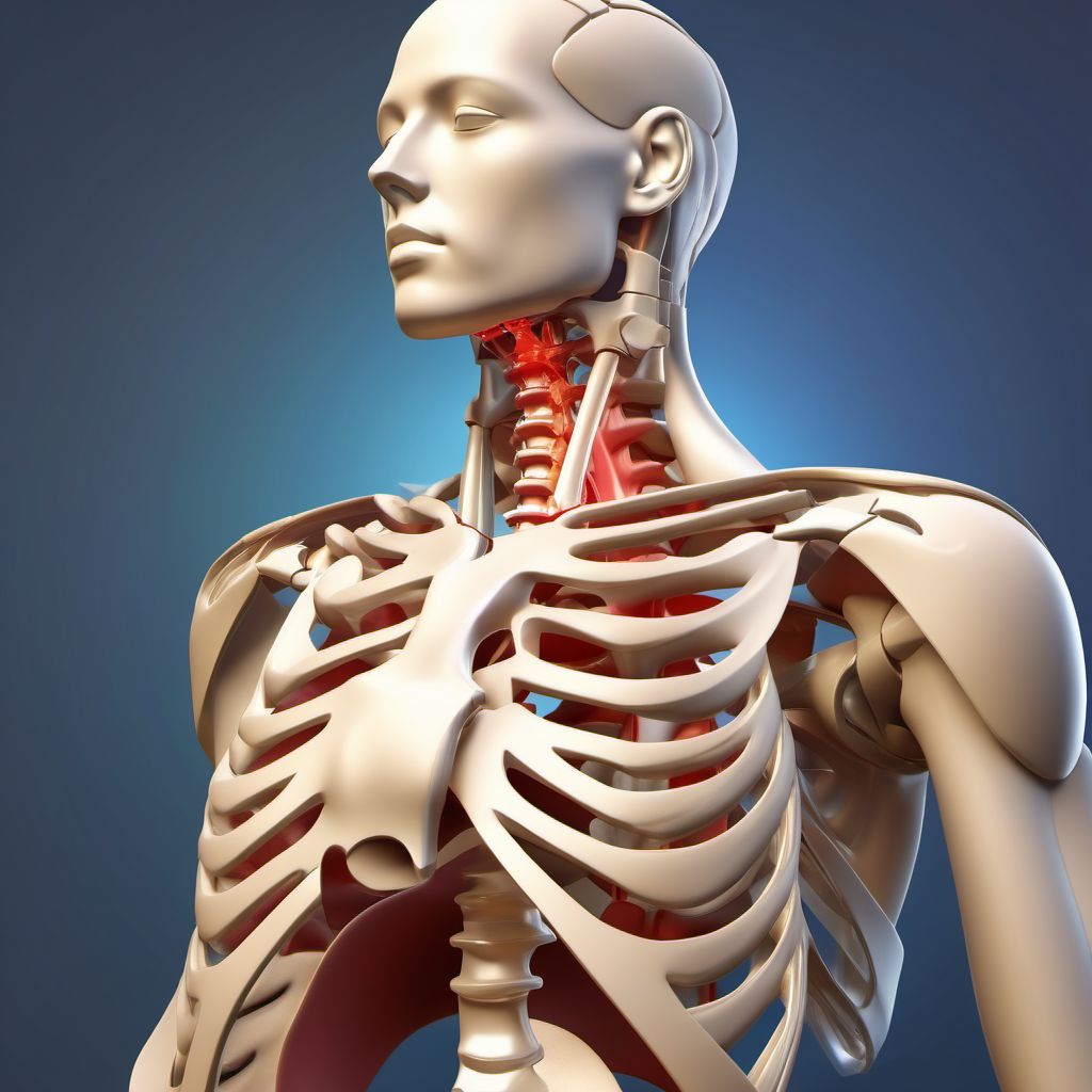 Dislocation of right acromioclavicular joint, greater than 200% displacement digital illustration