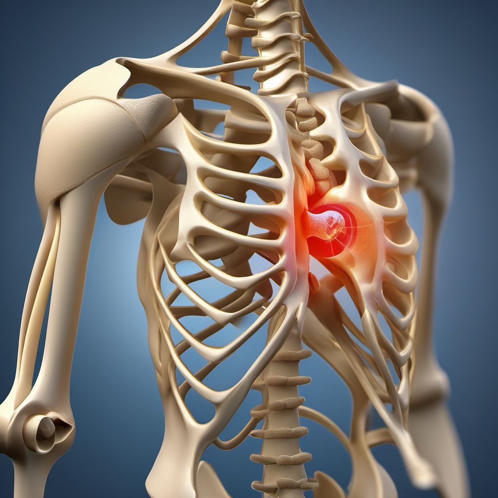 Posterior dislocation of right acromioclavicular joint digital illustration