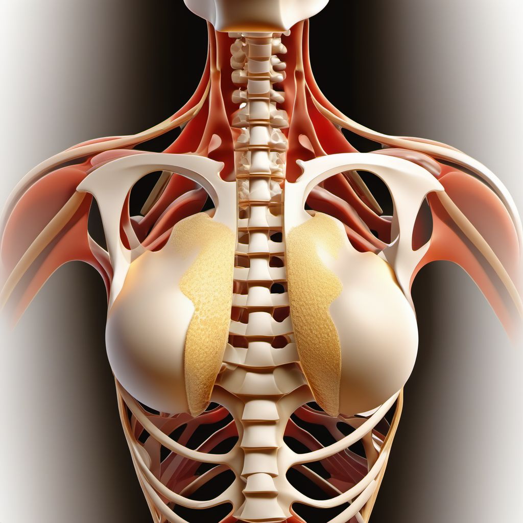 Posterior dislocation of left acromioclavicular joint digital illustration