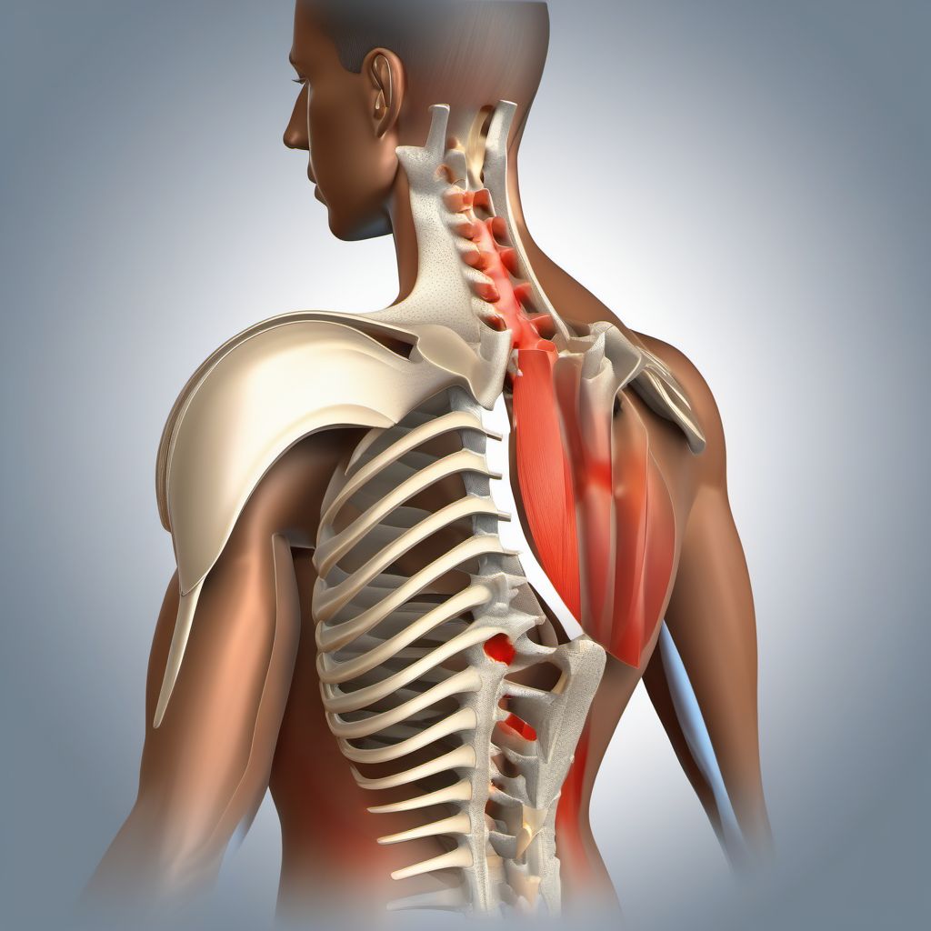 Posterior dislocation of unspecified acromioclavicular joint digital illustration