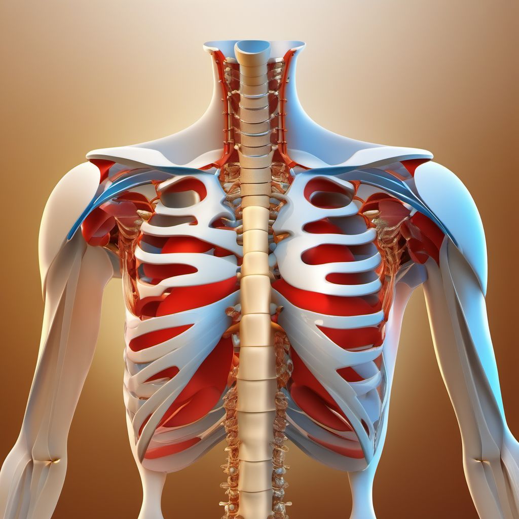 Unspecified dislocation of right sternoclavicular joint digital illustration