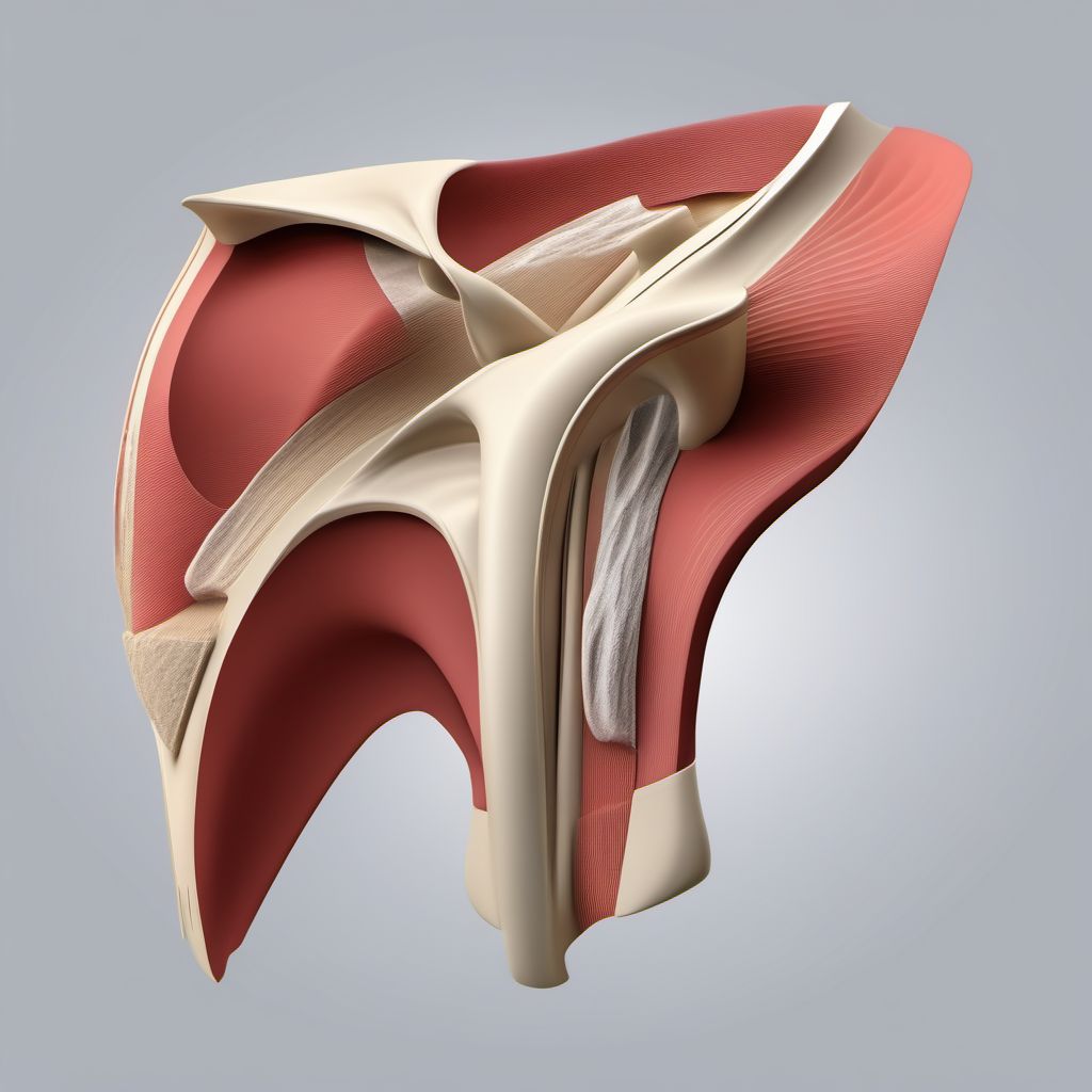 Anterior dislocation of right sternoclavicular joint digital illustration