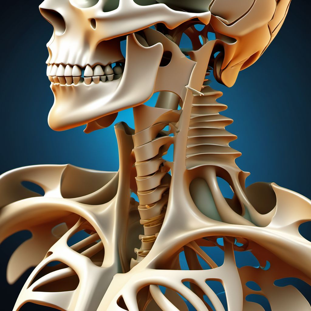 Anterior dislocation of left sternoclavicular joint digital illustration