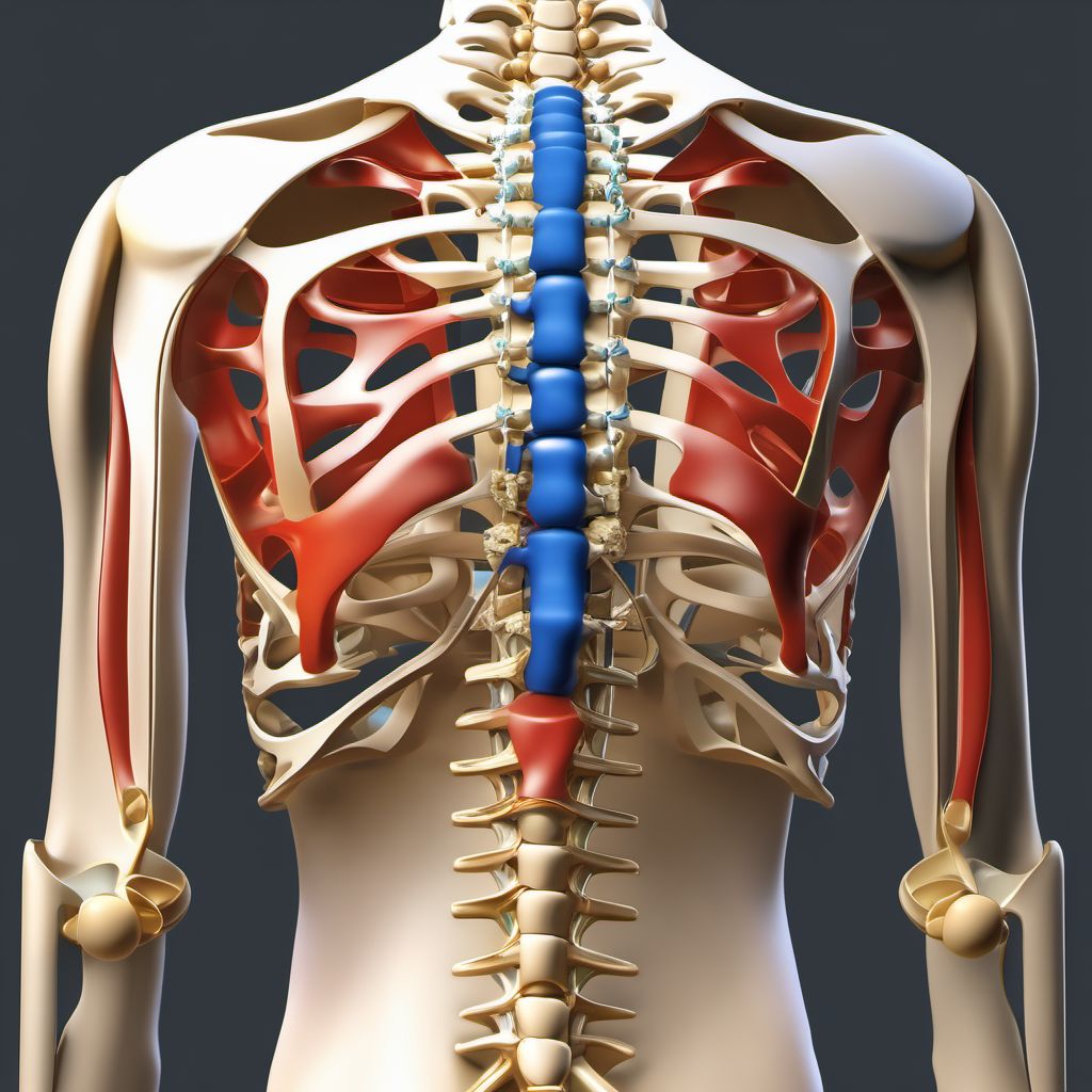 Posterior subluxation of right sternoclavicular joint digital illustration