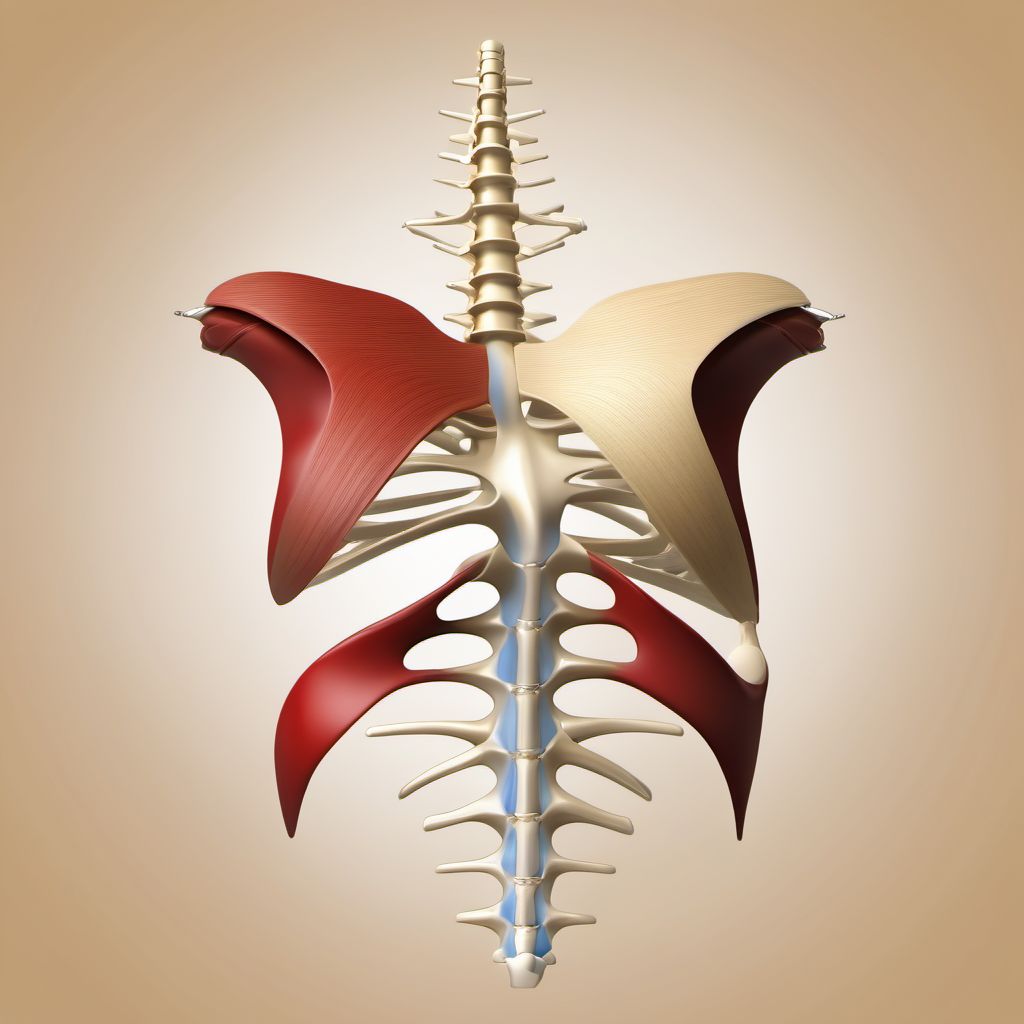 Posterior subluxation of left sternoclavicular joint digital illustration