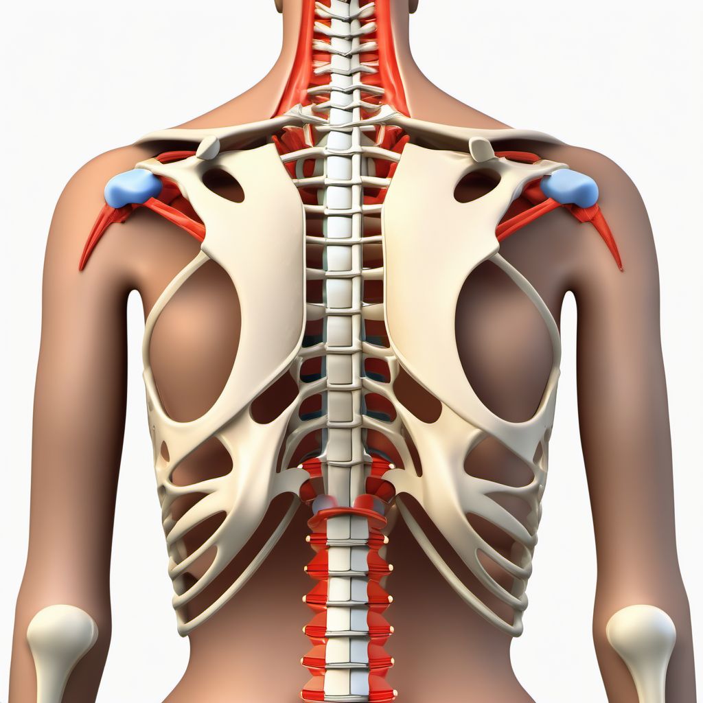 Posterior subluxation of unspecified sternoclavicular joint digital illustration