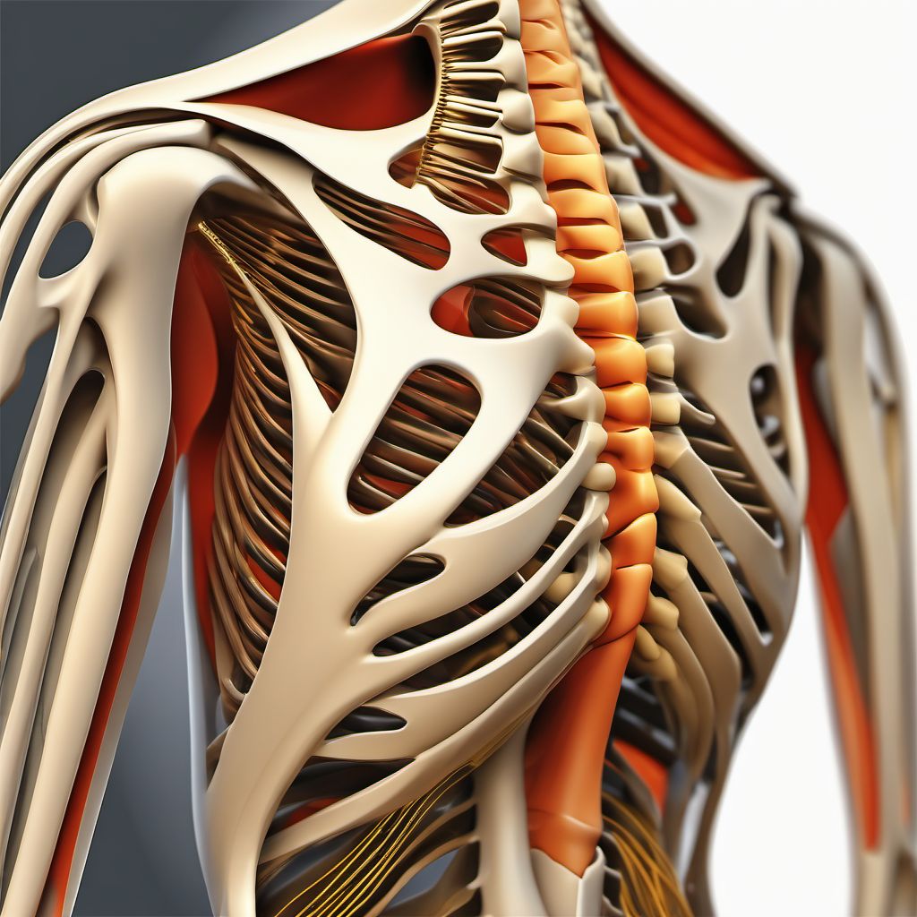 Posterior dislocation of unspecified sternoclavicular joint digital illustration