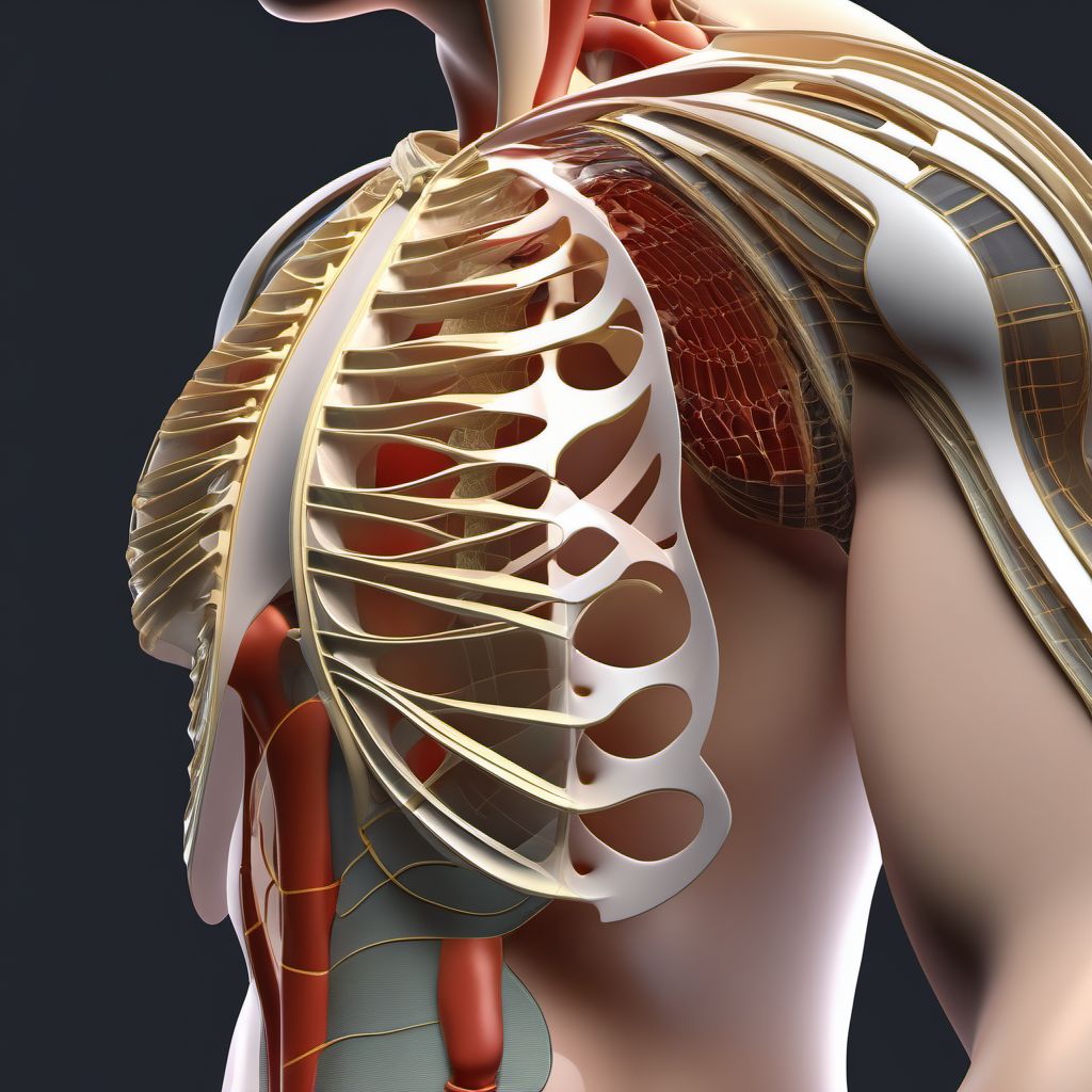 Dislocation of unspecified parts of right shoulder girdle digital illustration