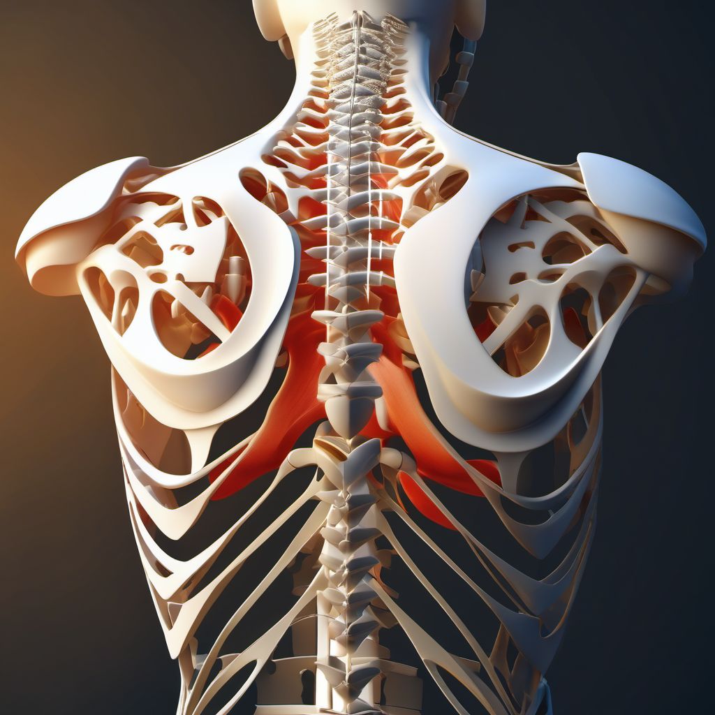 Subluxation of right scapula digital illustration