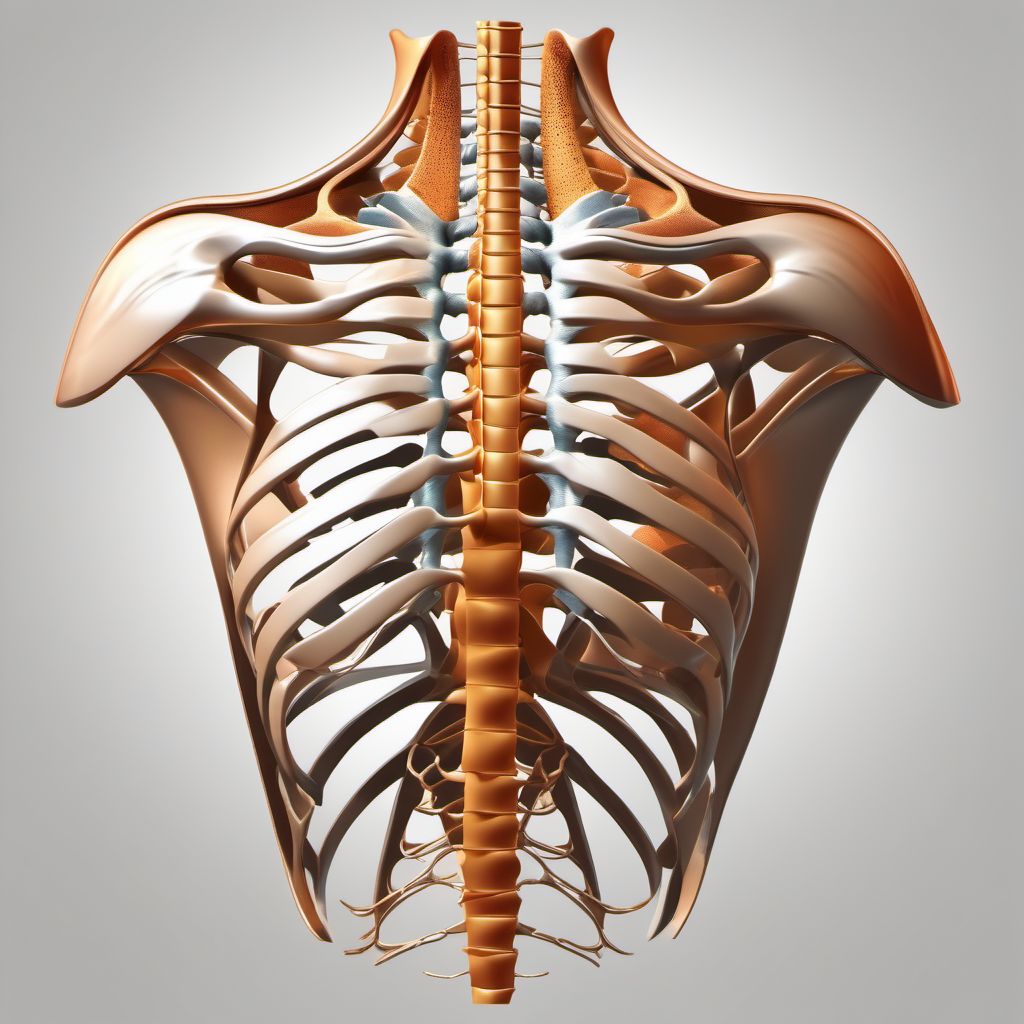 Dislocation of right scapula digital illustration