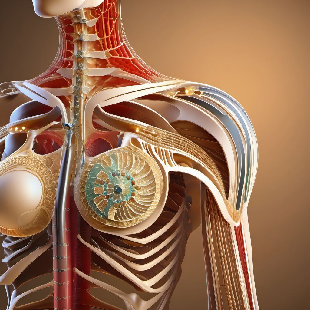 Subluxation of other parts of left shoulder girdle digital illustration