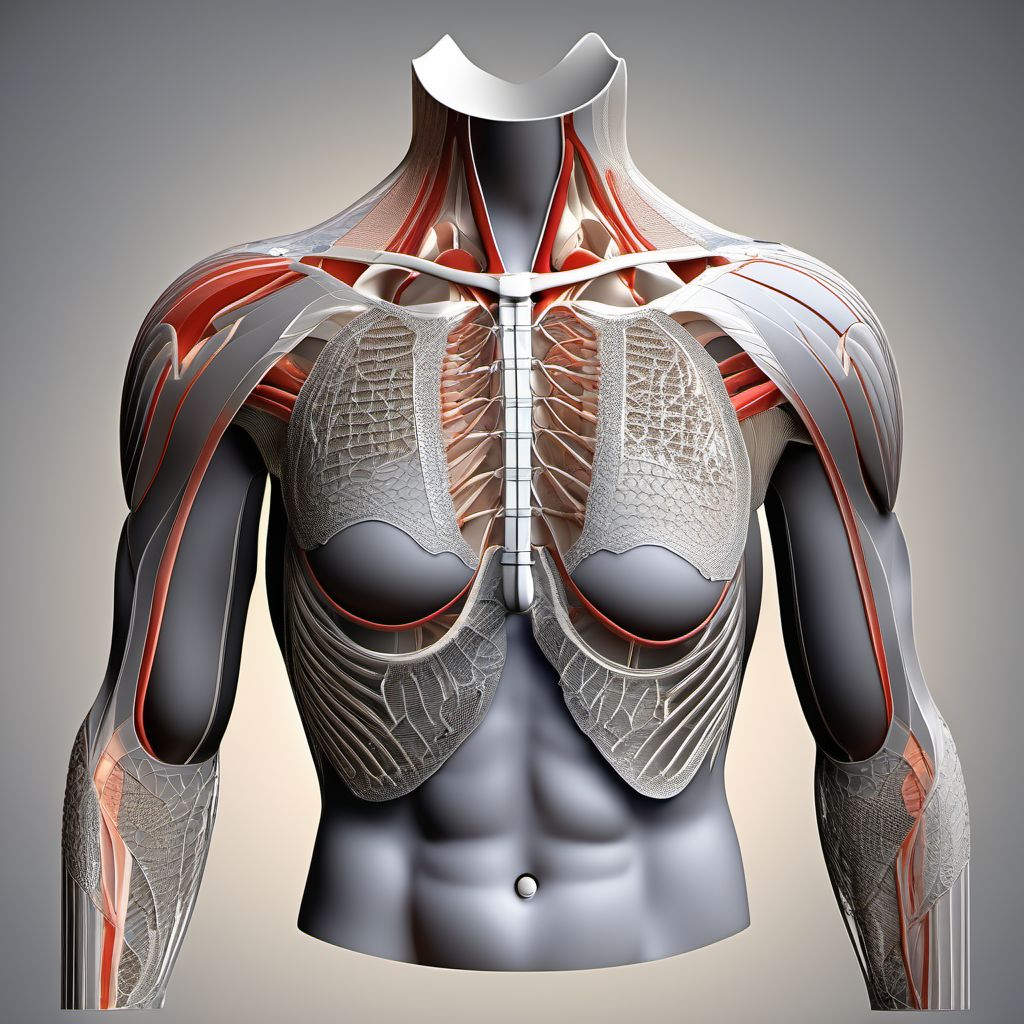 Dislocation of other parts of right shoulder girdle digital illustration