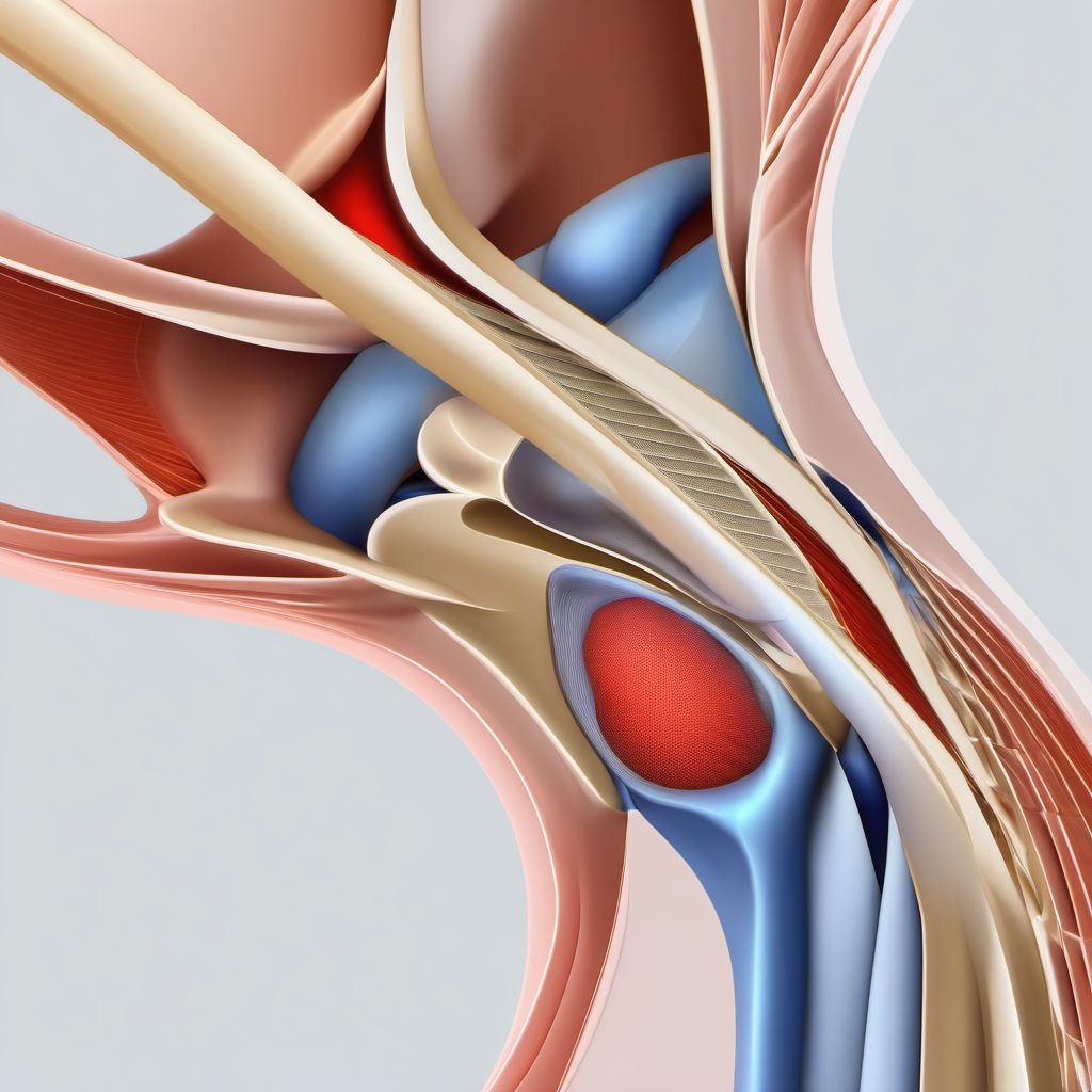 Sprain of shoulder joint digital illustration