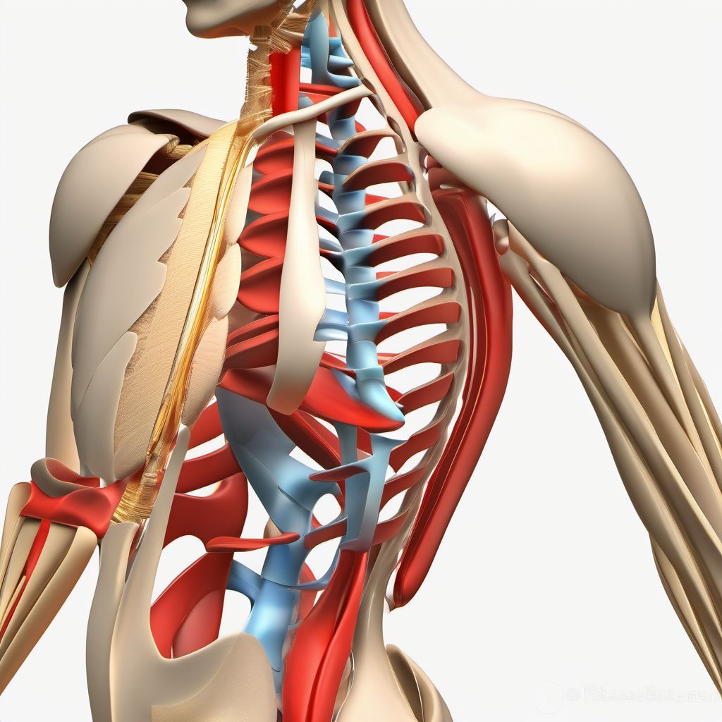 Unspecified sprain of right shoulder joint digital illustration