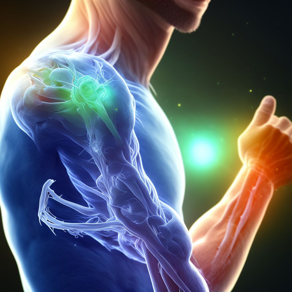 Injury of ulnar nerve at upper arm level, unspecified arm digital illustration