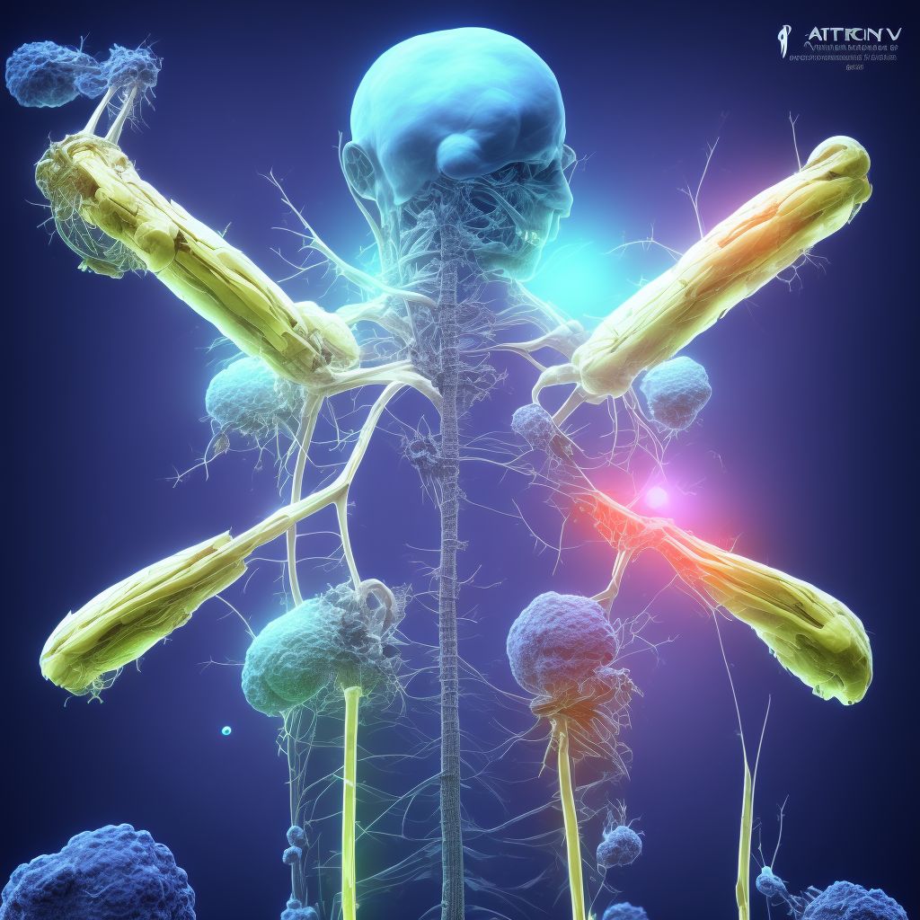 Injury of musculocutaneous nerve, right arm digital illustration