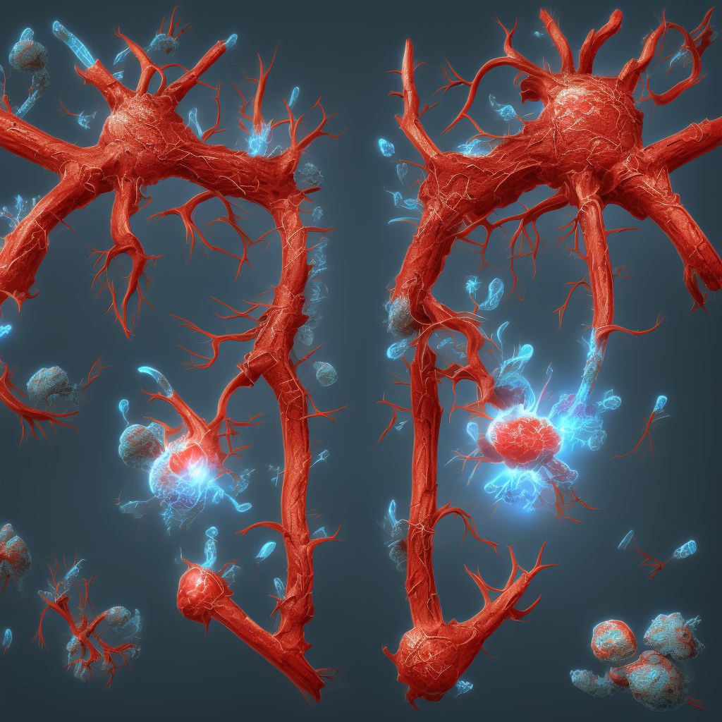 Injury of axillary or brachial vein digital illustration