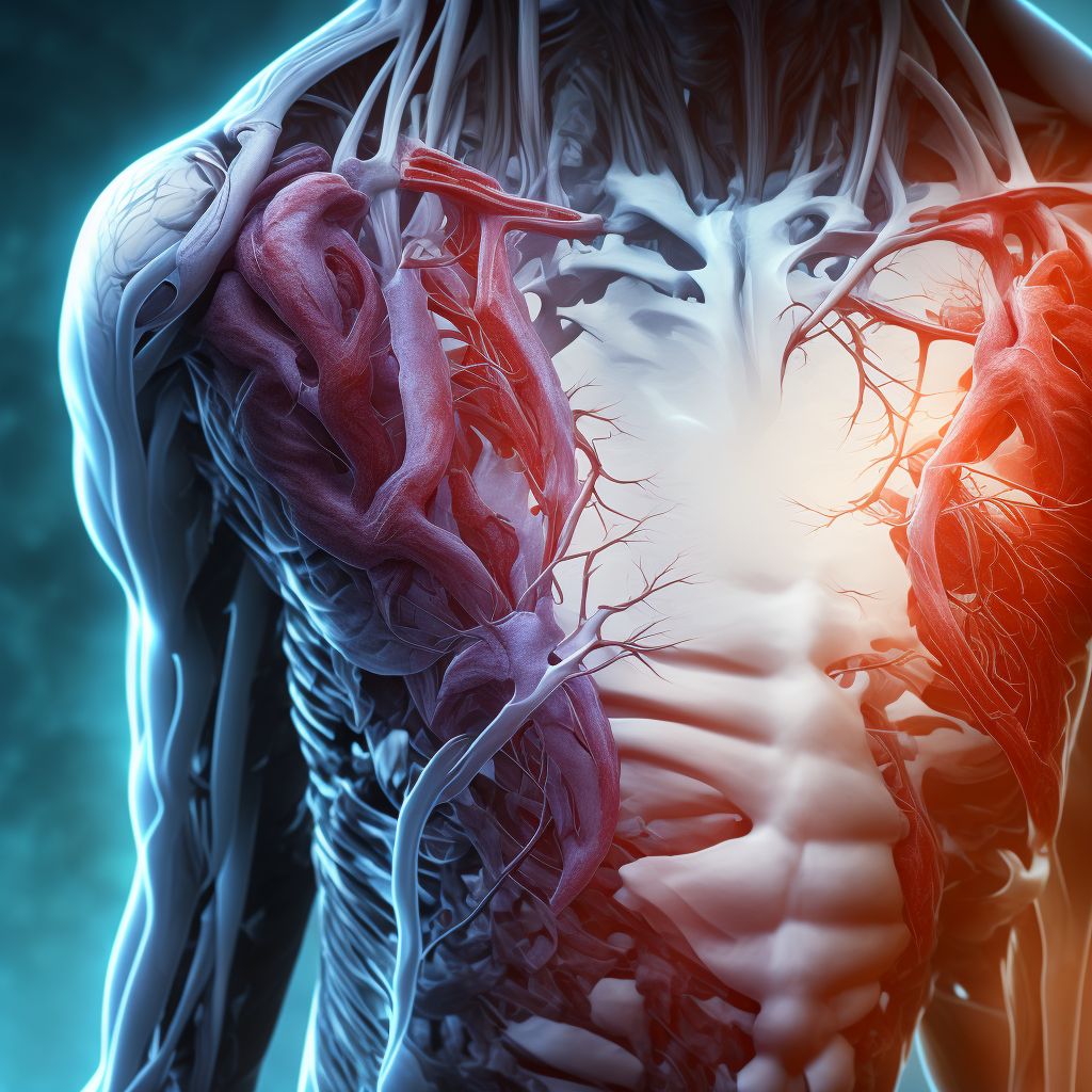 Unspecified injury of axillary or brachial vein, right side digital illustration