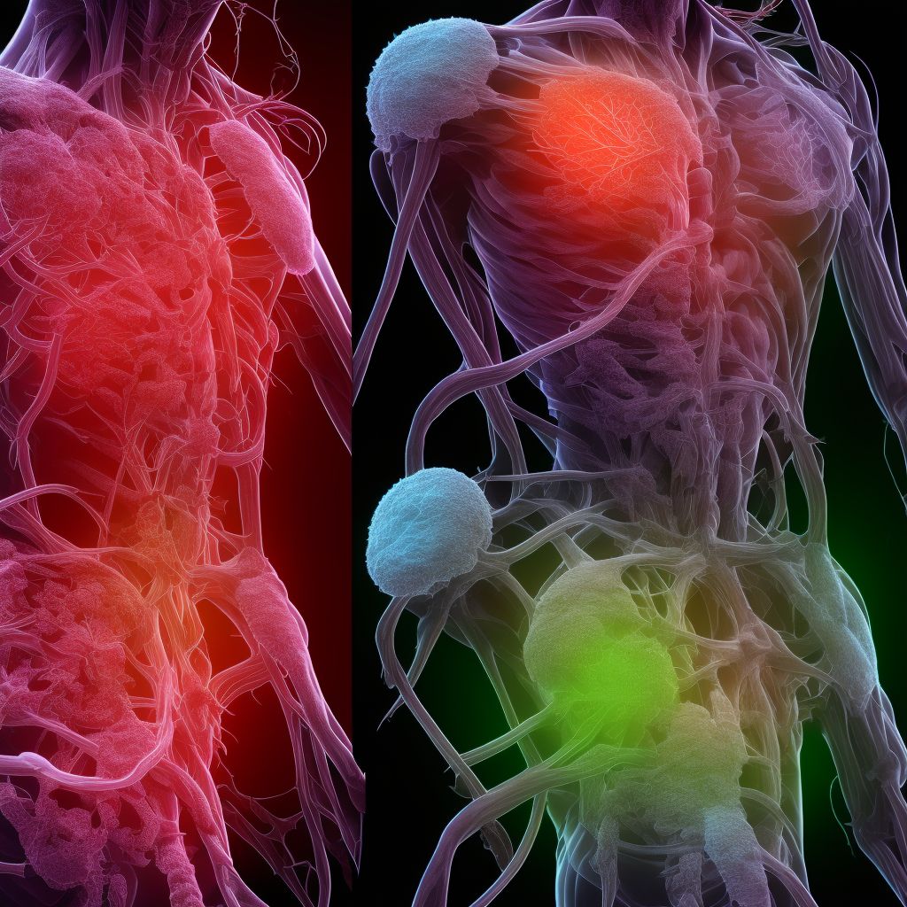 Unspecified injury of other specified blood vessels at shoulder and upper arm level, left arm digital illustration