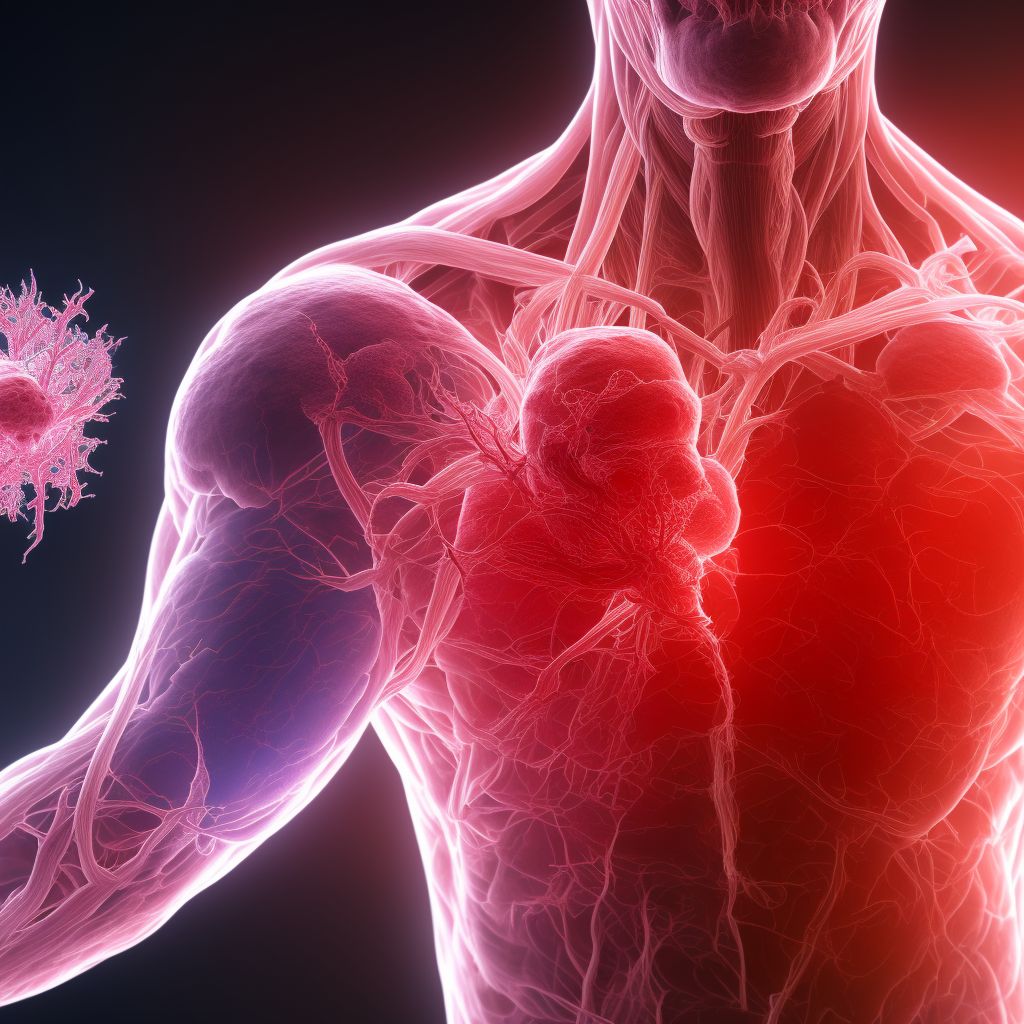 Other specified injury of other specified blood vessels at shoulder and upper arm level, right arm digital illustration