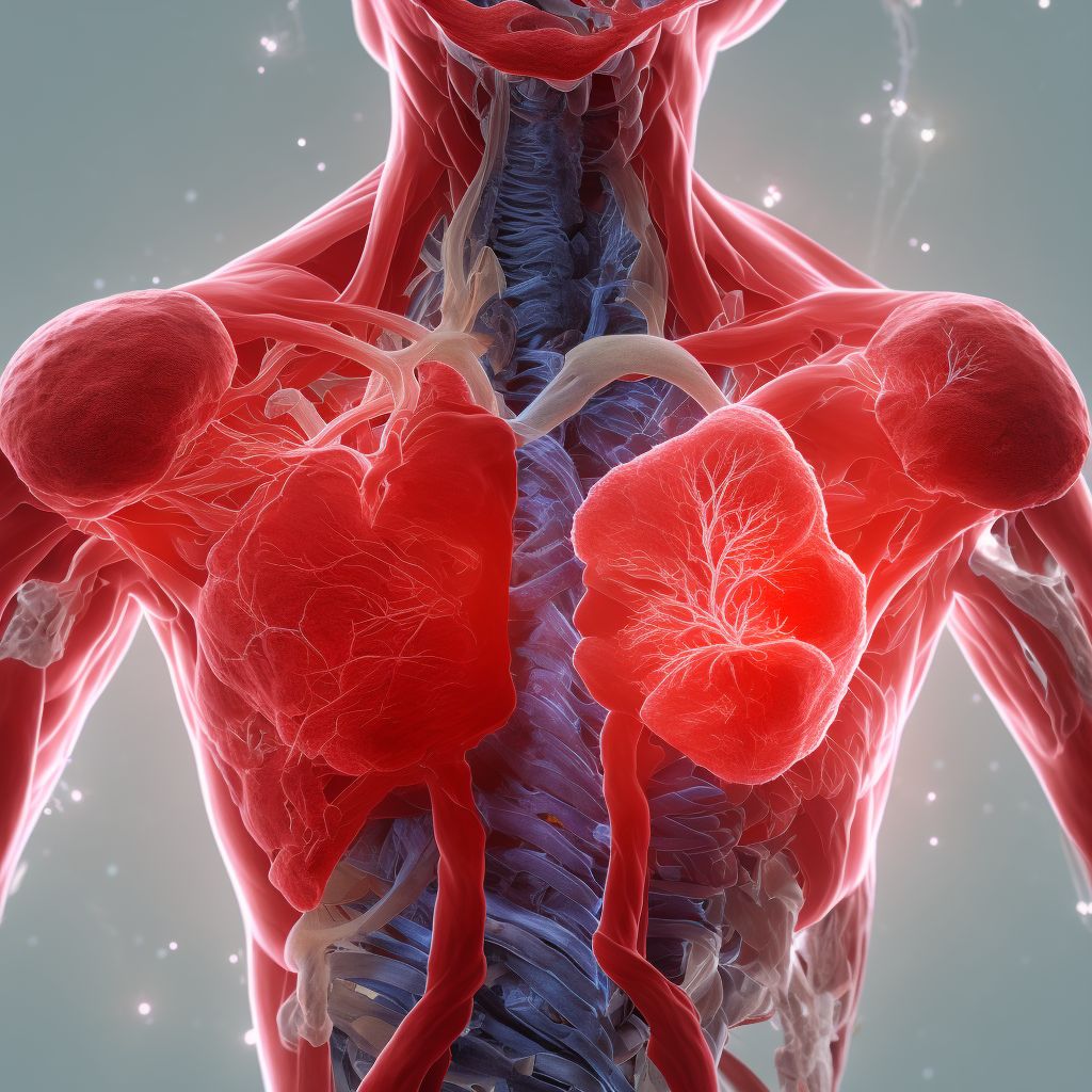 Other specified injury of unspecified blood vessel at shoulder and upper arm level, left arm digital illustration