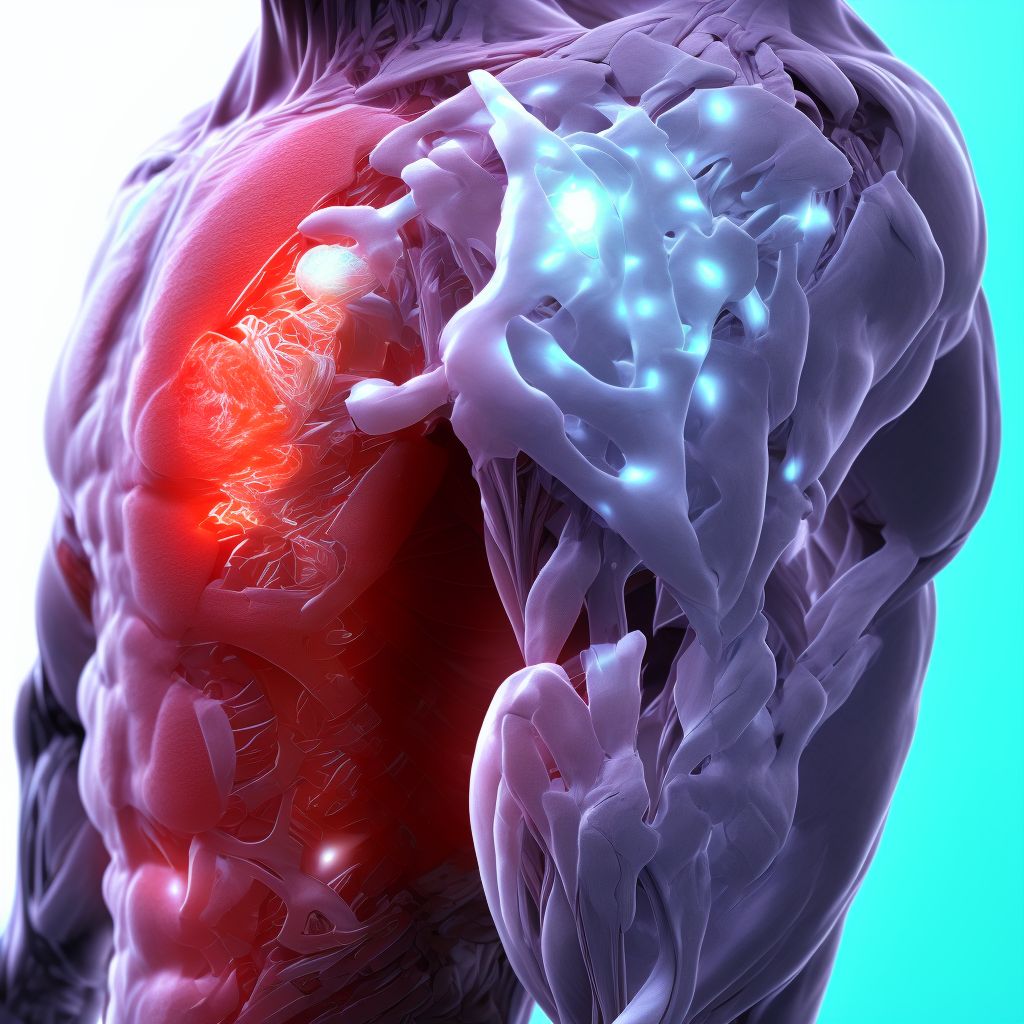 Injury of muscle, fascia and tendon at shoulder and upper arm level digital illustration