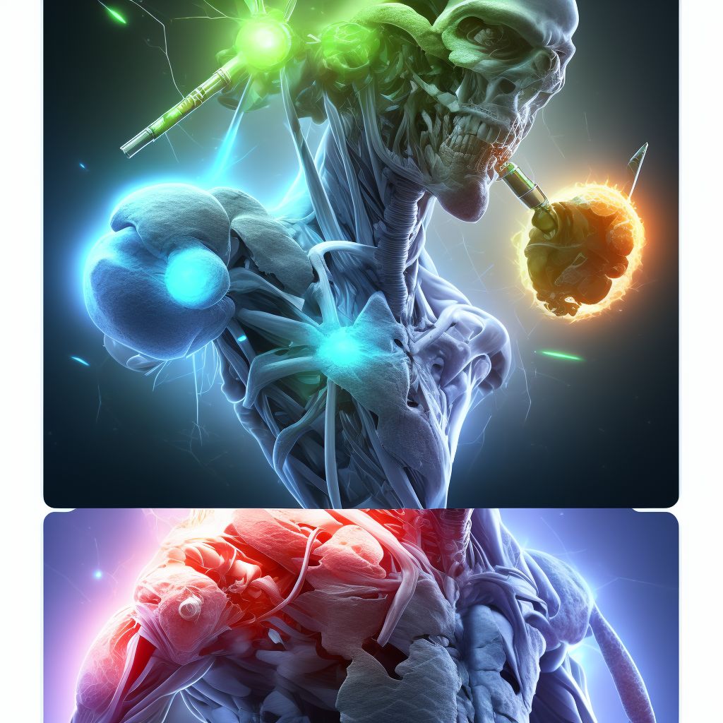 Unspecified injury of muscle(s) and tendon(s) of the rotator cuff of right shoulder digital illustration